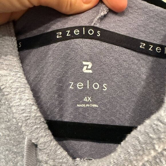Zelos Plus Size 4X Luxury Athleisure Pullover Hoodie in Light Gray lounge active - Picture 3 of 9